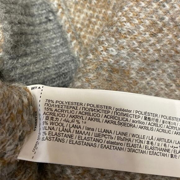 MNG Mango Gray Wool Leopard Animal Print Button Long Sleeve Cardigan Sweater M - Picture 4 of 4